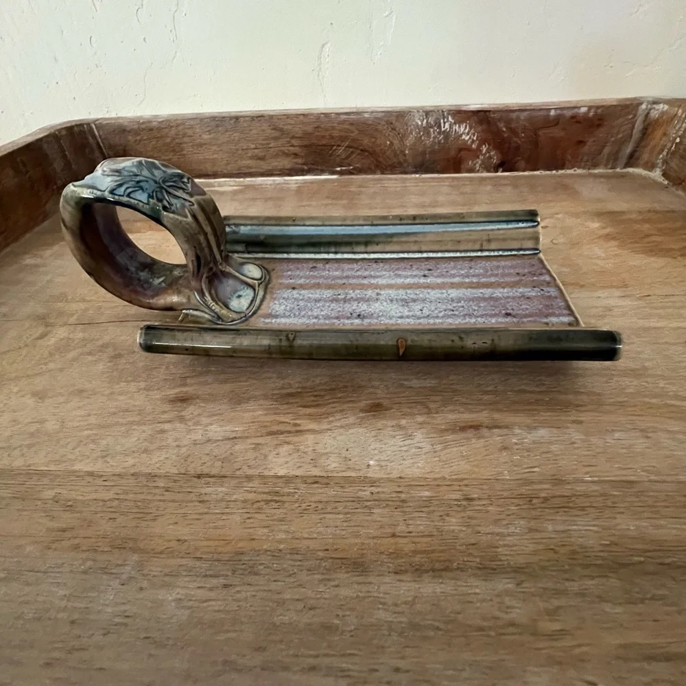 Handcrafted Art Pottery- Butter Dish- Signed